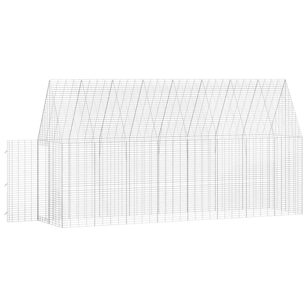 Rabbit Cage Silver 400 X 100 X 210 Cm Galvanised Steel