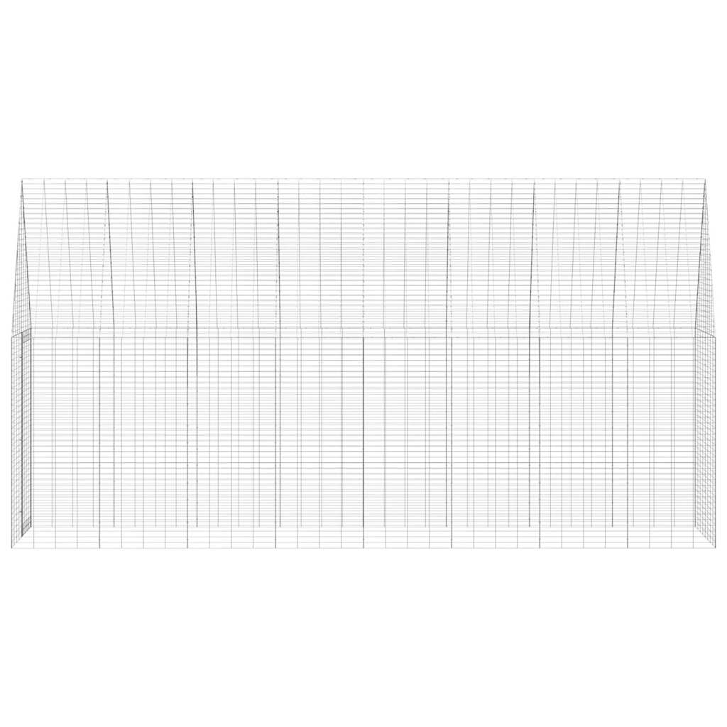 Rabbit Cage Silver 400 X 100 X 210 Cm Galvanised Steel