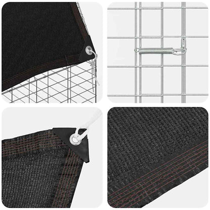 Rabbit Cage Silver 100 X 100 X 210 Cm Galvanised Steel