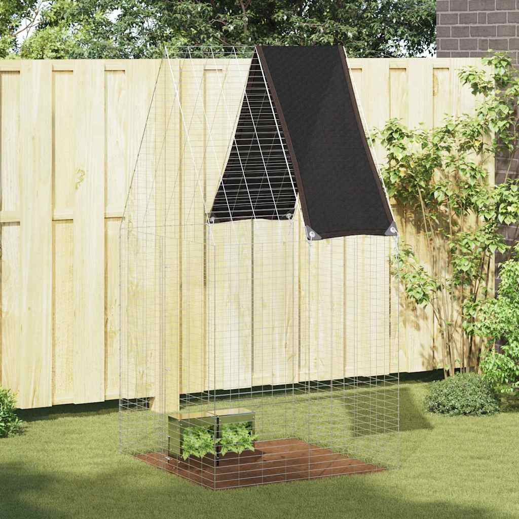 Rabbit Cage Silver 100 X 100 X 210 Cm Galvanised Steel