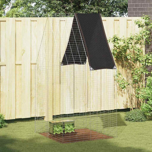 Rabbit Cage Silver 100 X 100 X 210 Cm Galvanised Steel