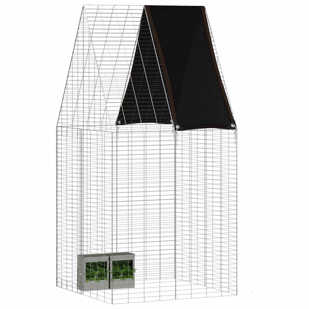 Rabbit Cage Silver 100 X 100 X 210 Cm Galvanised Steel