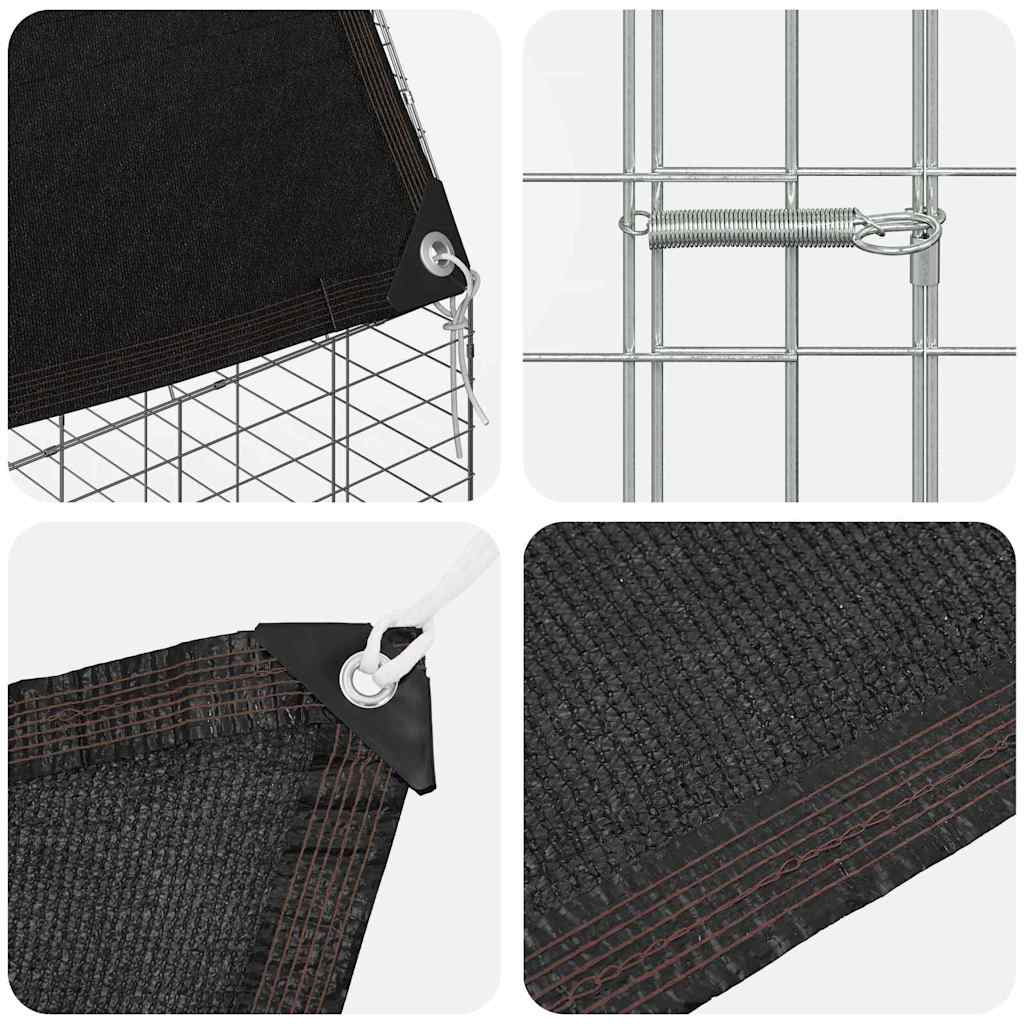 Rabbit Cage Silver 200 X 100 X 210 Cm Galvanised Steel