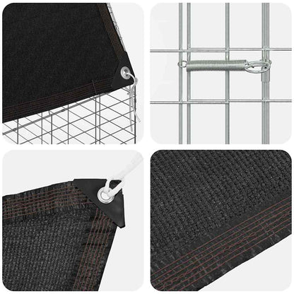 Rabbit Cage Silver 200 X 100 X 210 Cm Galvanised Steel