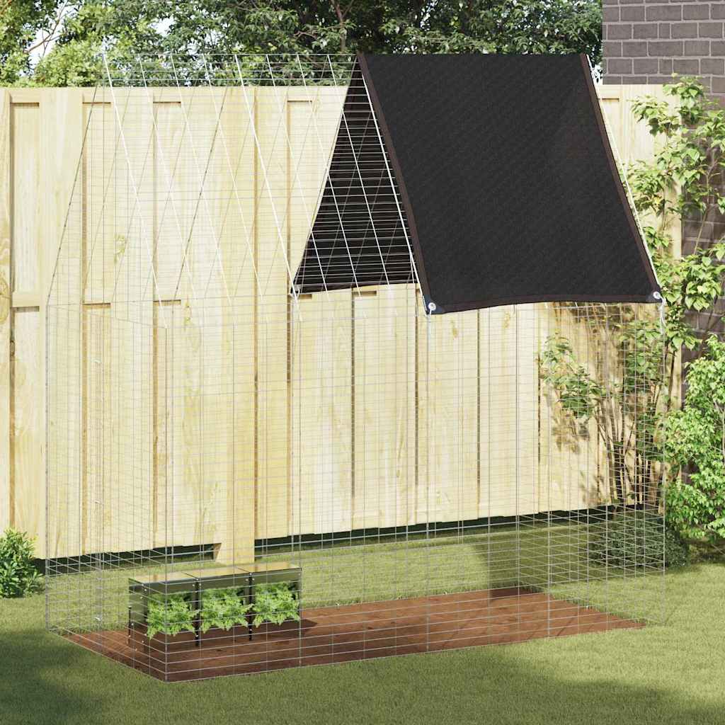 Rabbit Cage Silver 200 X 100 X 210 Cm Galvanised Steel
