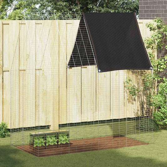 Rabbit Cage Silver 200 X 100 X 210 Cm Galvanised Steel