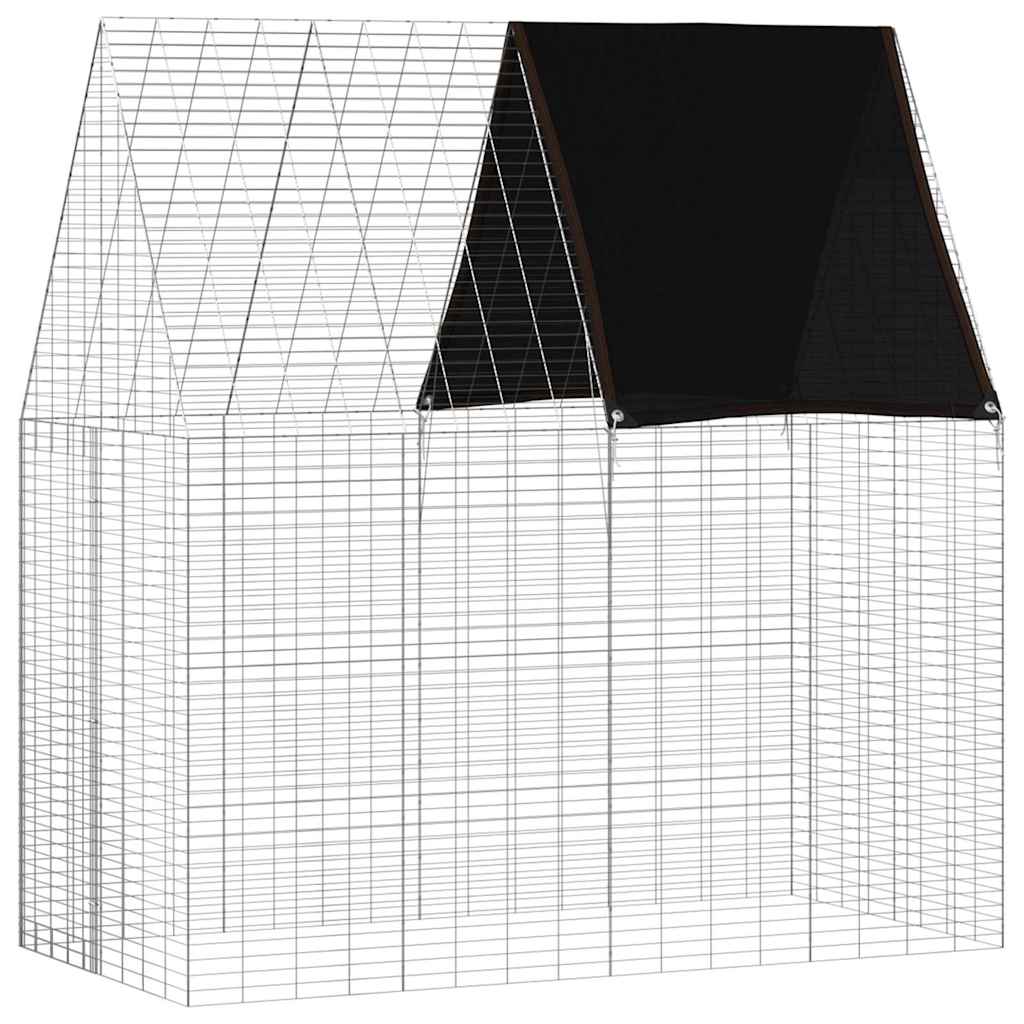 Rabbit Cage Silver 200 X 100 X 210 Cm Galvanised Steel