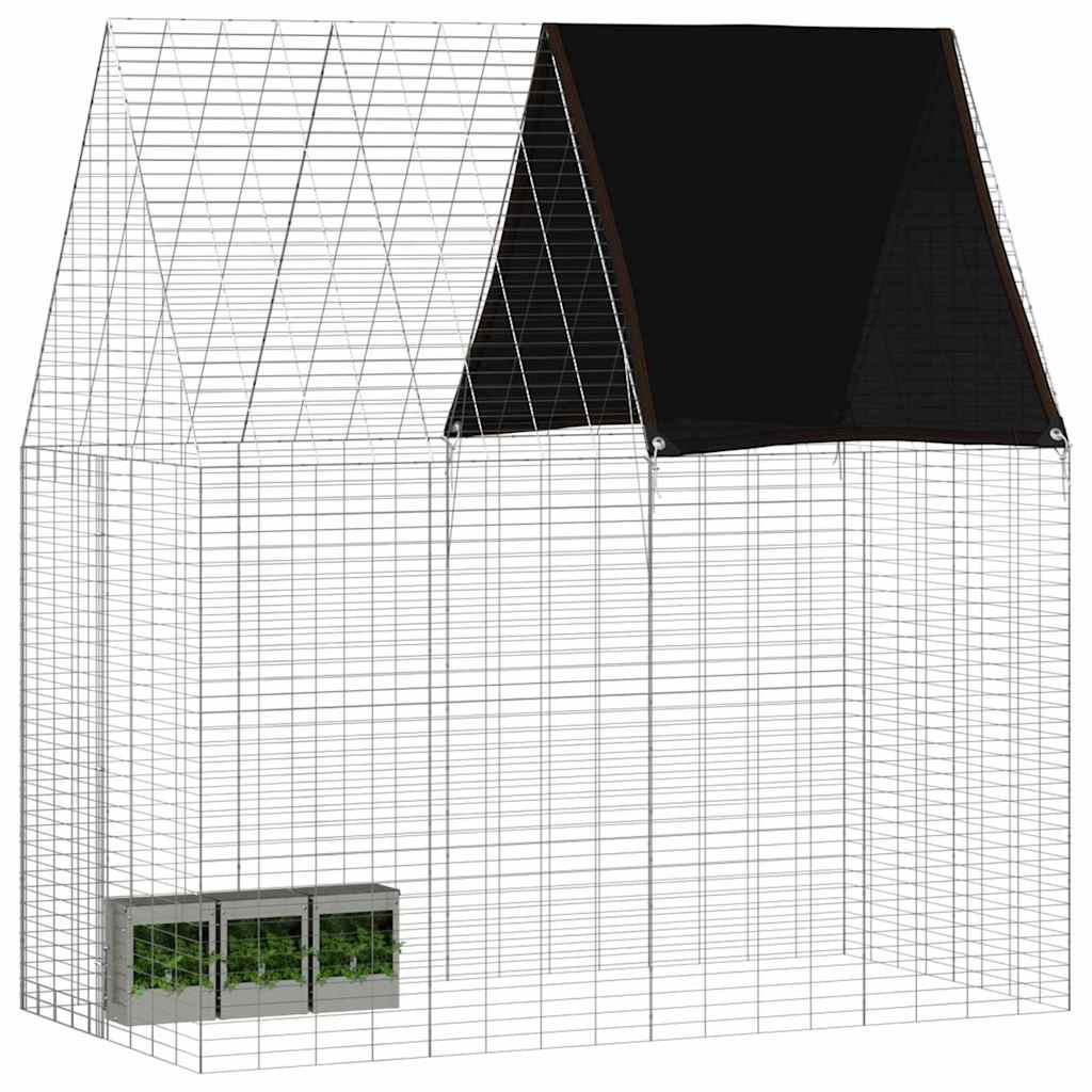 Rabbit Cage Silver 200 X 100 X 210 Cm Galvanised Steel