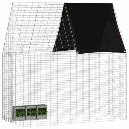 Rabbit Cage Silver 200 X 100 X 210 Cm Galvanised Steel