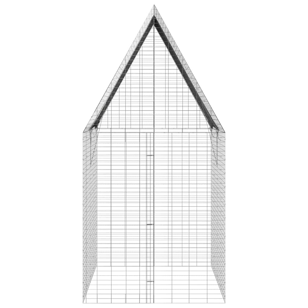 Rabbit Cage Silver 200 X 100 X 210 Cm Galvanised Steel