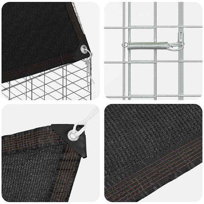 Rabbit Cage Silver 300 X 100 X 210 Cm Galvanised Steel