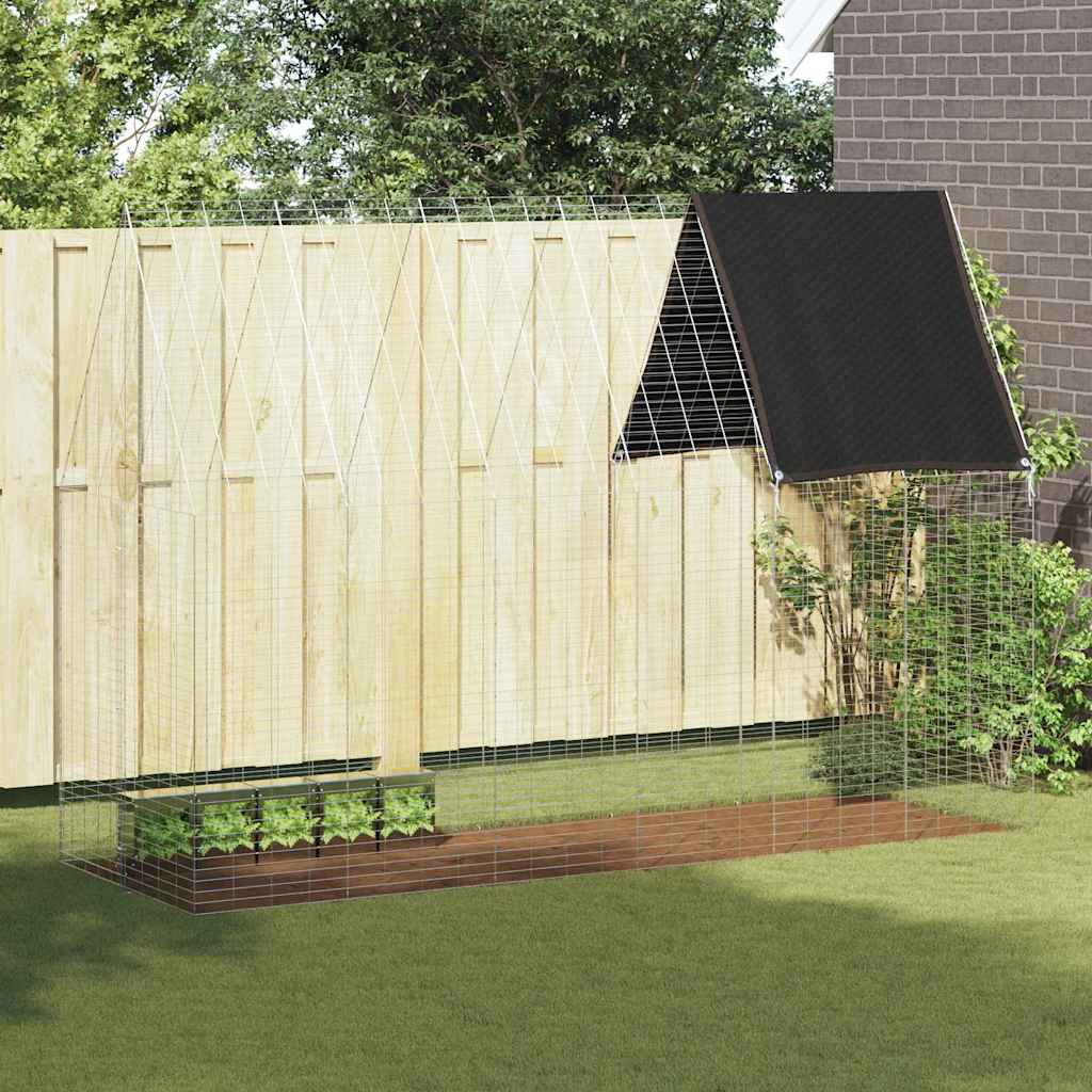 Rabbit Cage Silver 300 X 100 X 210 Cm Galvanised Steel