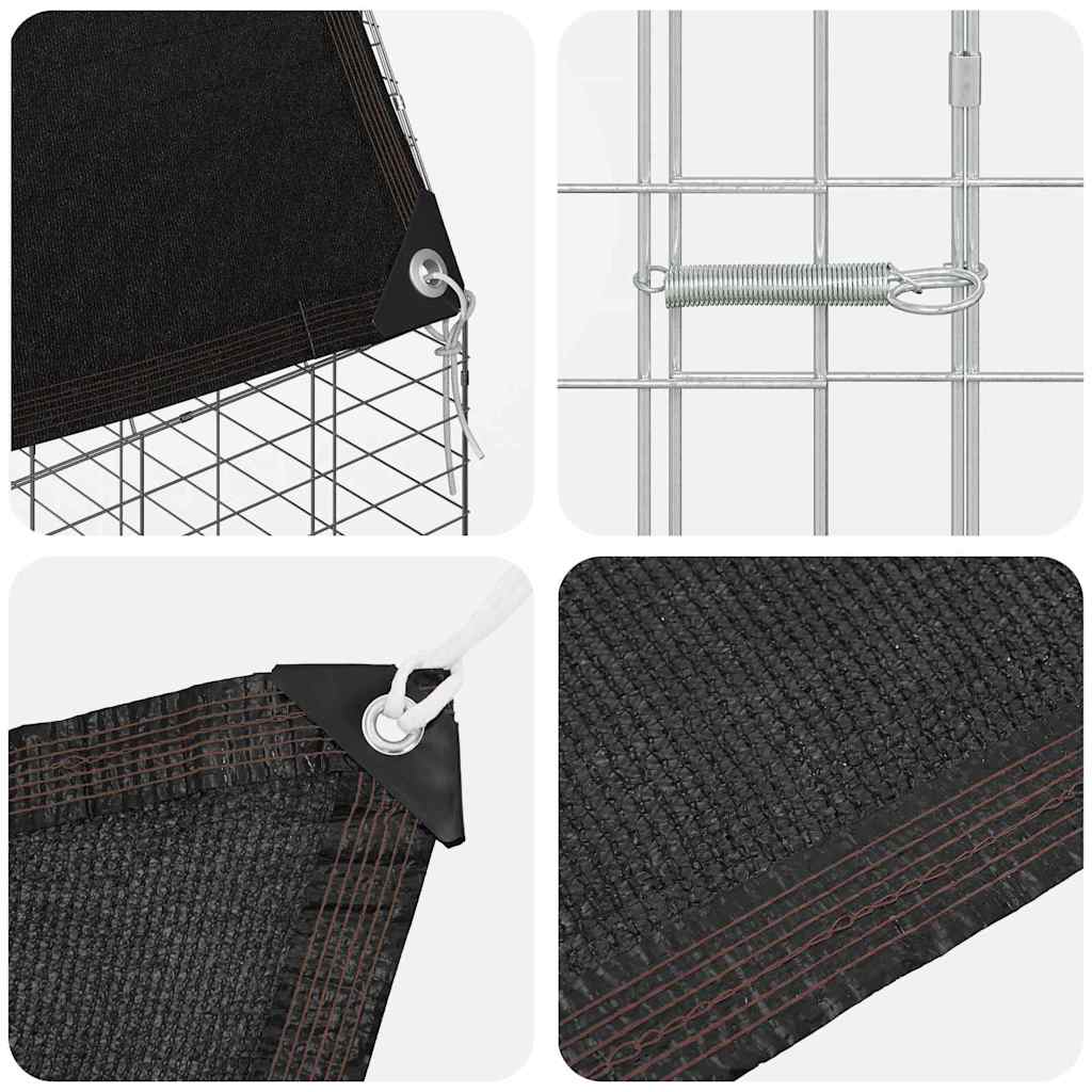 Rabbit Cage Silver 400 X 100 X 210 Cm Galvanised Steel