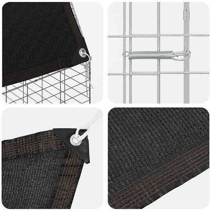 Rabbit Cage Silver 400 X 100 X 210 Cm Galvanised Steel