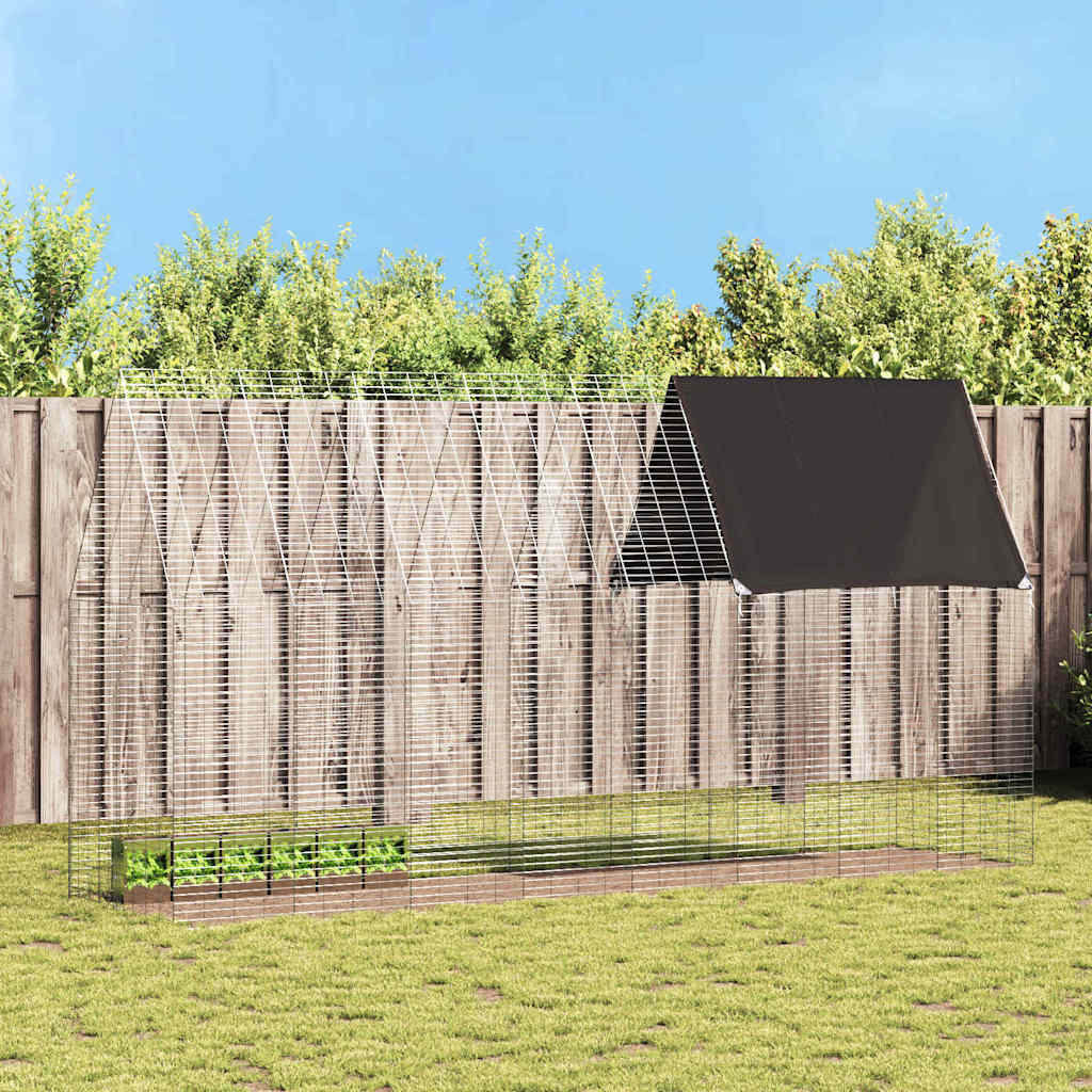 Rabbit Cage Silver 400 X 100 X 210 Cm Galvanised Steel