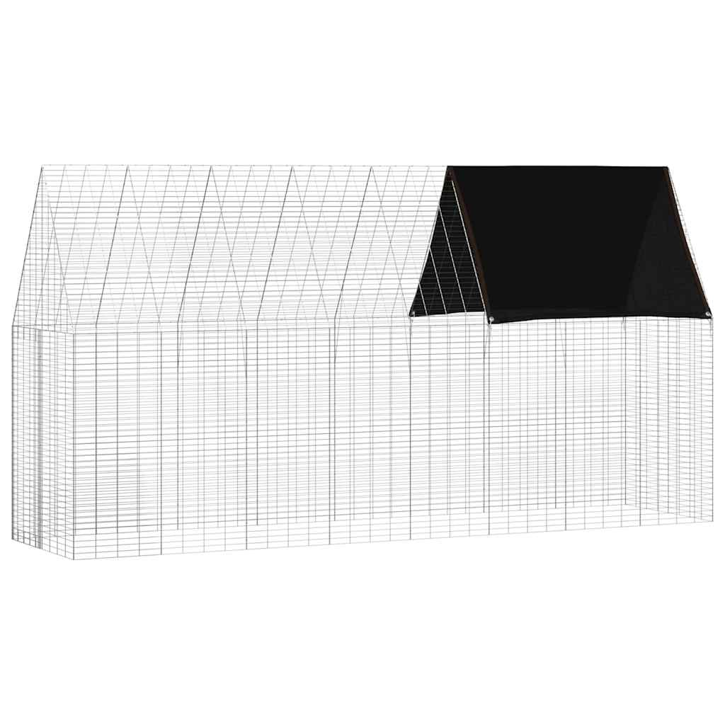 Rabbit Cage Silver 400 X 100 X 210 Cm Galvanised Steel