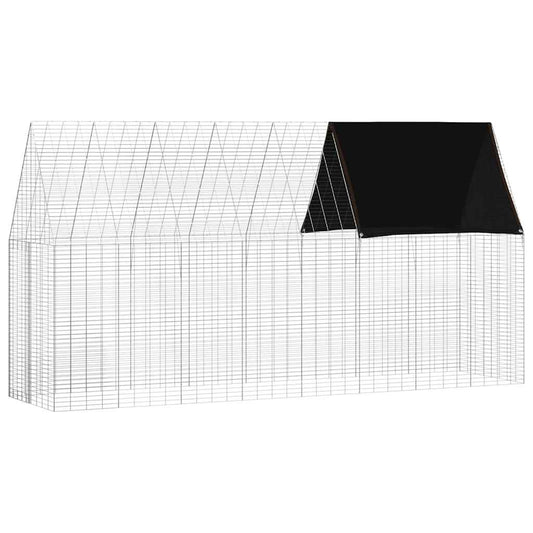 Rabbit Cage Silver 400 X 100 X 210 Cm Galvanised Steel