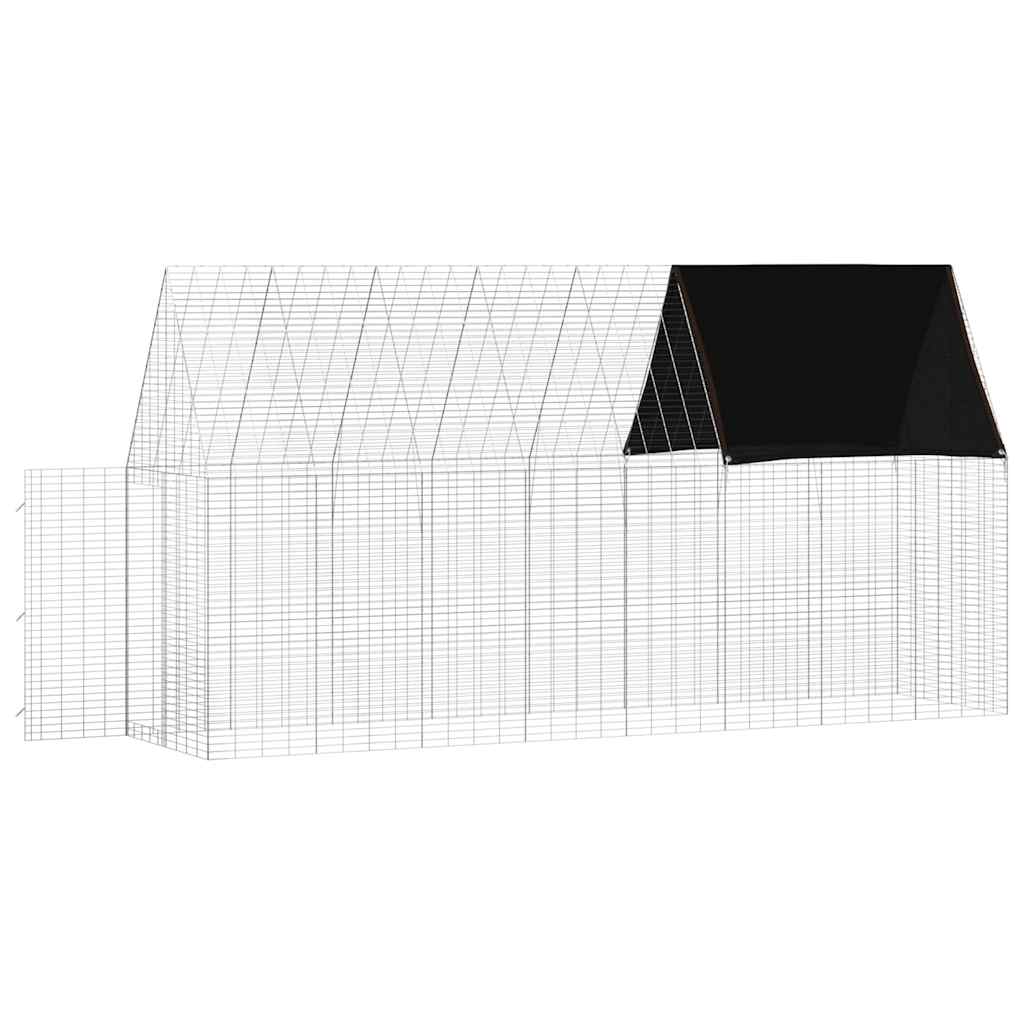 Rabbit Cage Silver 400 X 100 X 210 Cm Galvanised Steel