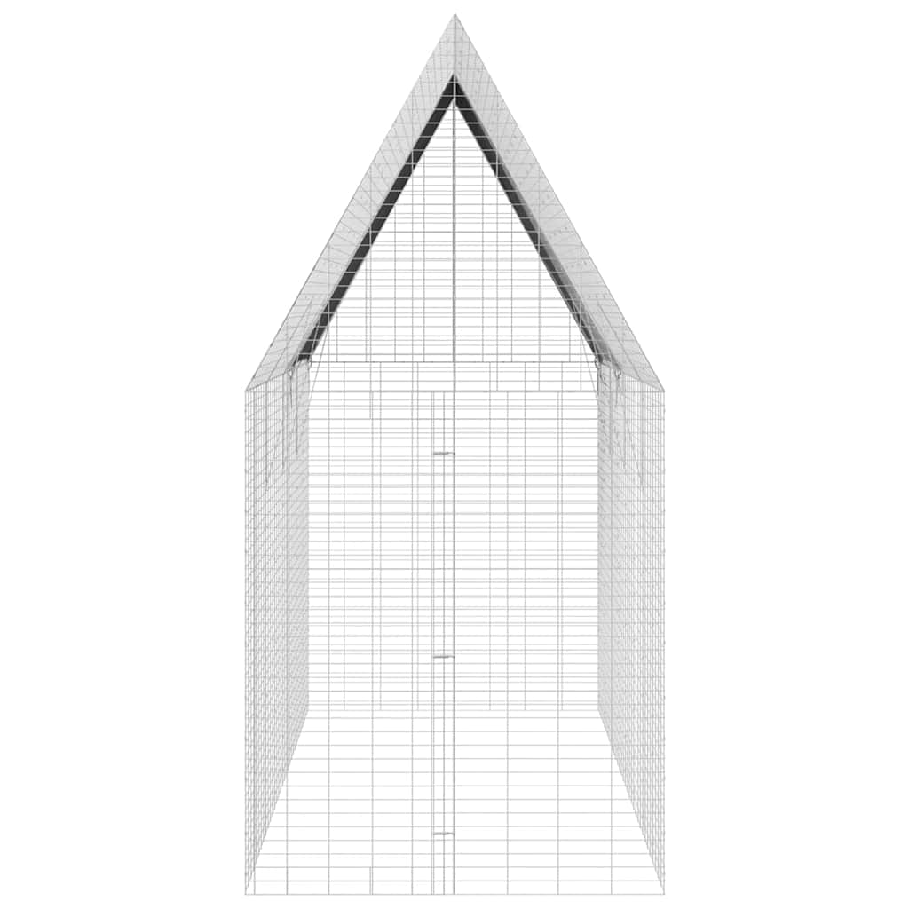 Rabbit Cage Silver 400 X 100 X 210 Cm Galvanised Steel