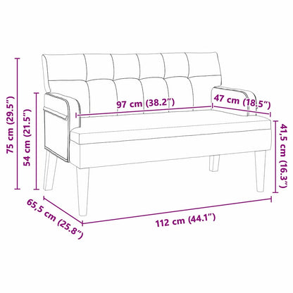 Chesterfield Bench 112 X 65.5 X 75 Cm Velvet