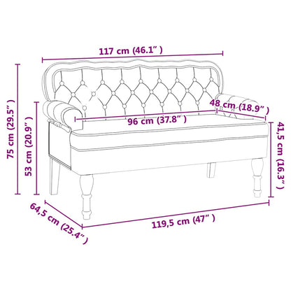 Chesterfield Bench 119.5 X 64.5 X 75 Cm Faux Leather