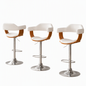 Artiss Bar Stools X3 Kitchen Counter Chair Gas Lift Swivel PU Selina White