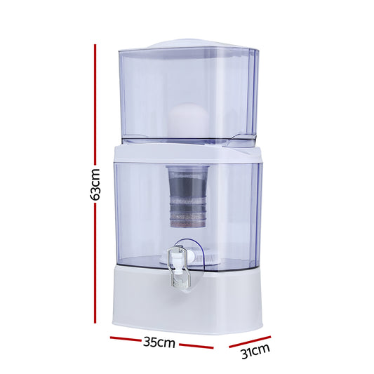 Devanti Benchtop Water Filter 24L Gravity Multi-Stage BPA-Free Home Camping