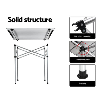 Weisshorn 3pc Camping Table Chair Set Outdoor Folding Aluminium Portable Picnic