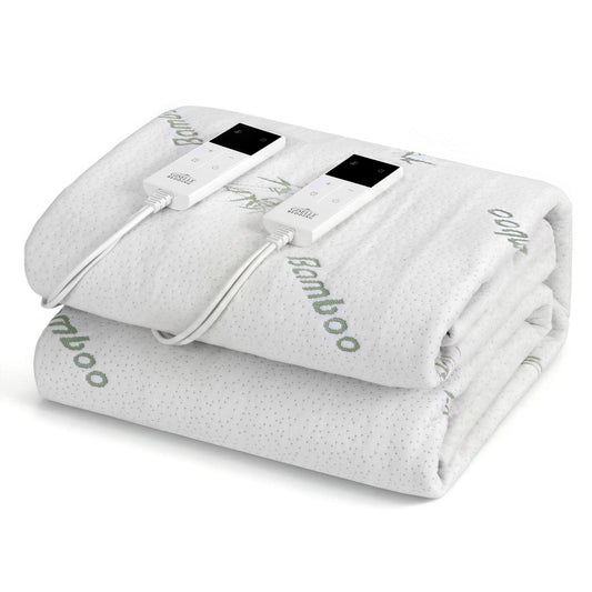 Giselle Electric Blanket Bamboo Fabric Double Fitted Heated Pad Underlay Washable Winter