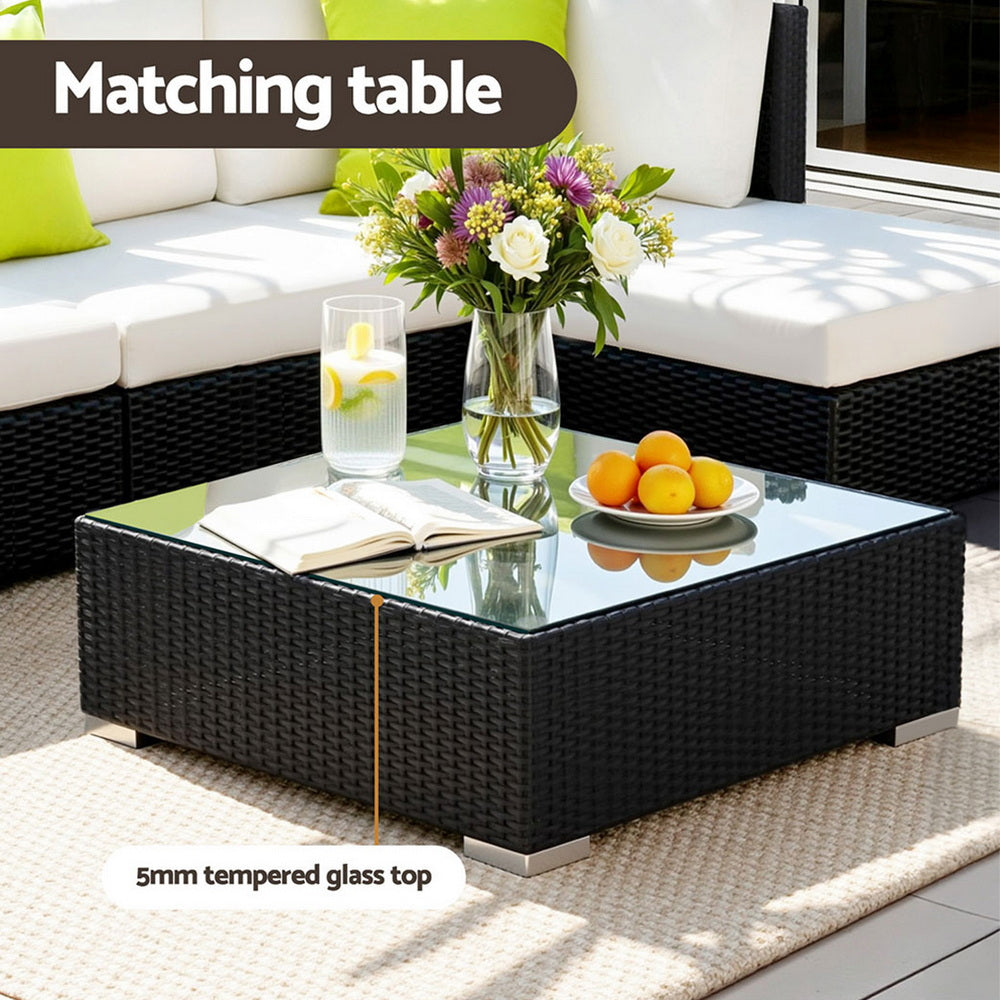 Gardeon 8-Piece Outdoor Sofa Set Wicker Couch Lounge Setting Cover