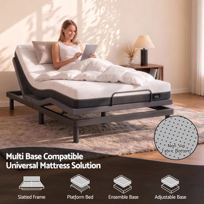 Giselle 18cm King Single Memory Foam Mattress Dual Feel Reversible Charcoal Foam