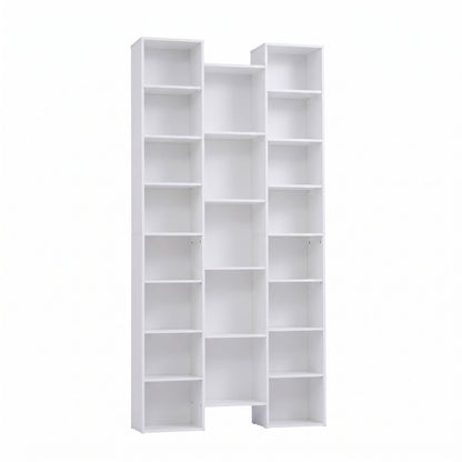 Artiss Bookshelf Display Shelves CD DVD Storage Rack Tall Bookcase White