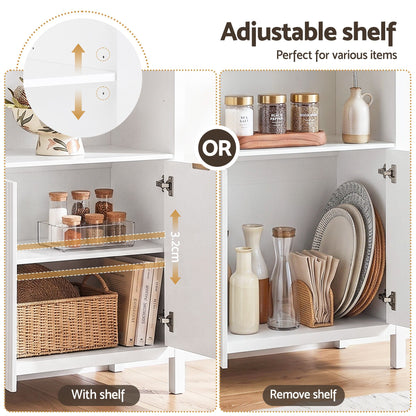 Artiss Buffet Sideboard Cabinet Pantry 180CM Arched Storage Bookshelf White