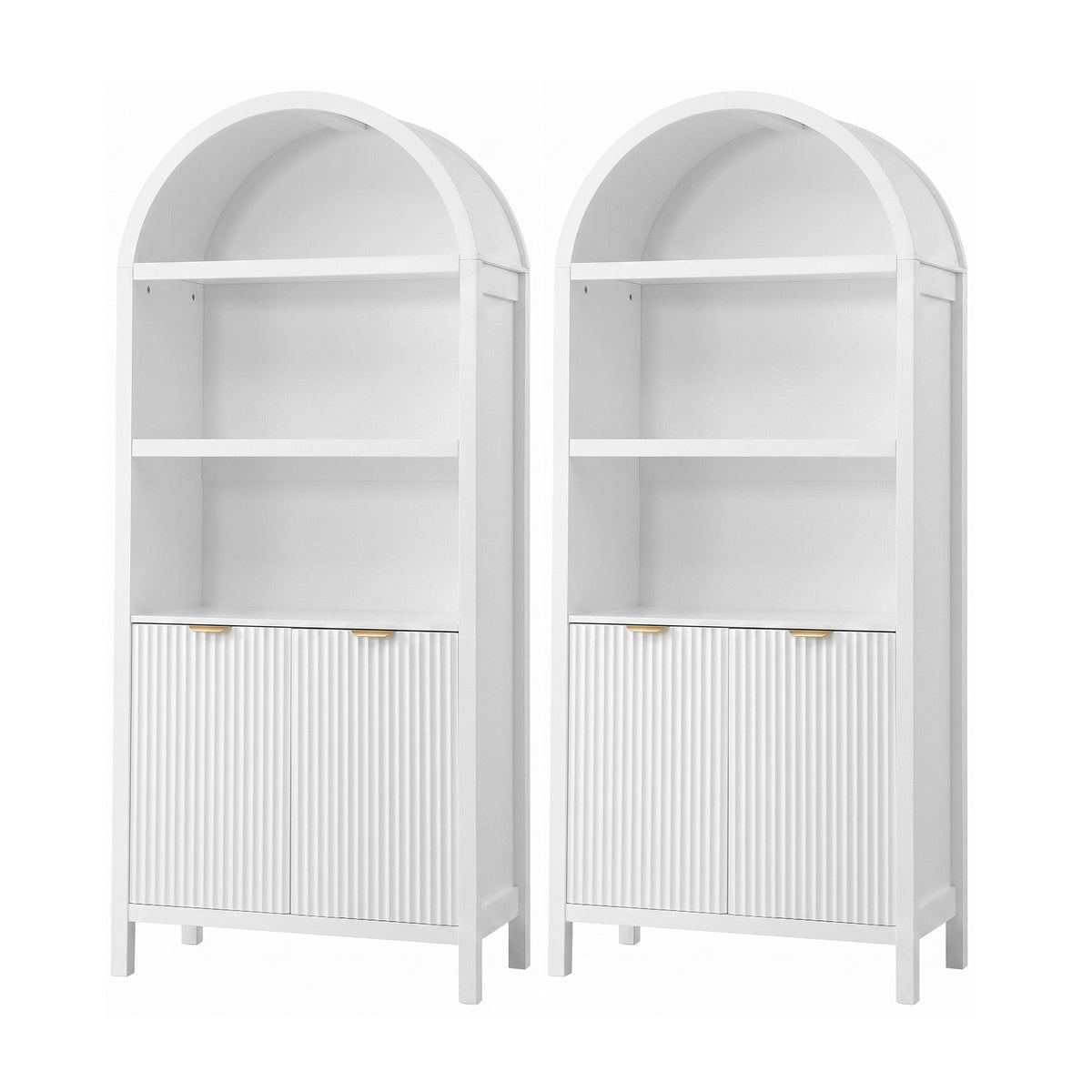 Artiss Buffet Sideboard Cabinet Pantry X2 180CM Arched Storage Bookshelf White