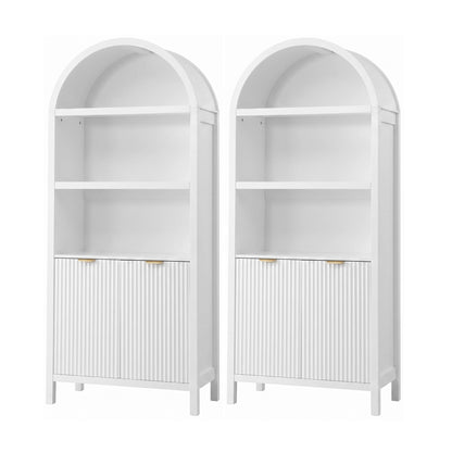 Artiss Buffet Sideboard Cabinet Pantry X2 180CM Arched Storage Bookshelf White