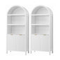 Artiss Buffet Sideboard Cabinet Pantry X2 180CM Arched Storage Bookshelf White