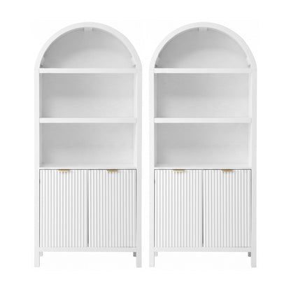 Artiss Buffet Sideboard Cabinet Pantry X2 180CM Arched Storage Bookshelf White