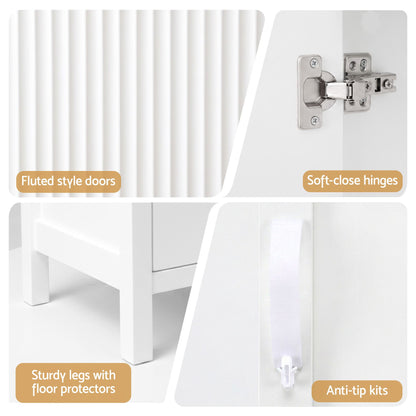 Artiss Buffet Sideboard Cabinet Pantry X2 180CM Arched Storage Bookshelf White
