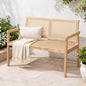 Gardeon Garden Bench Wooden Bench Outdoor PVC Woven Seat Backrest 107cm