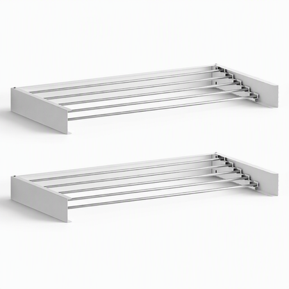 Artiss Set of 2 Clothes Rack Wall Mounted Airer Foldable White
