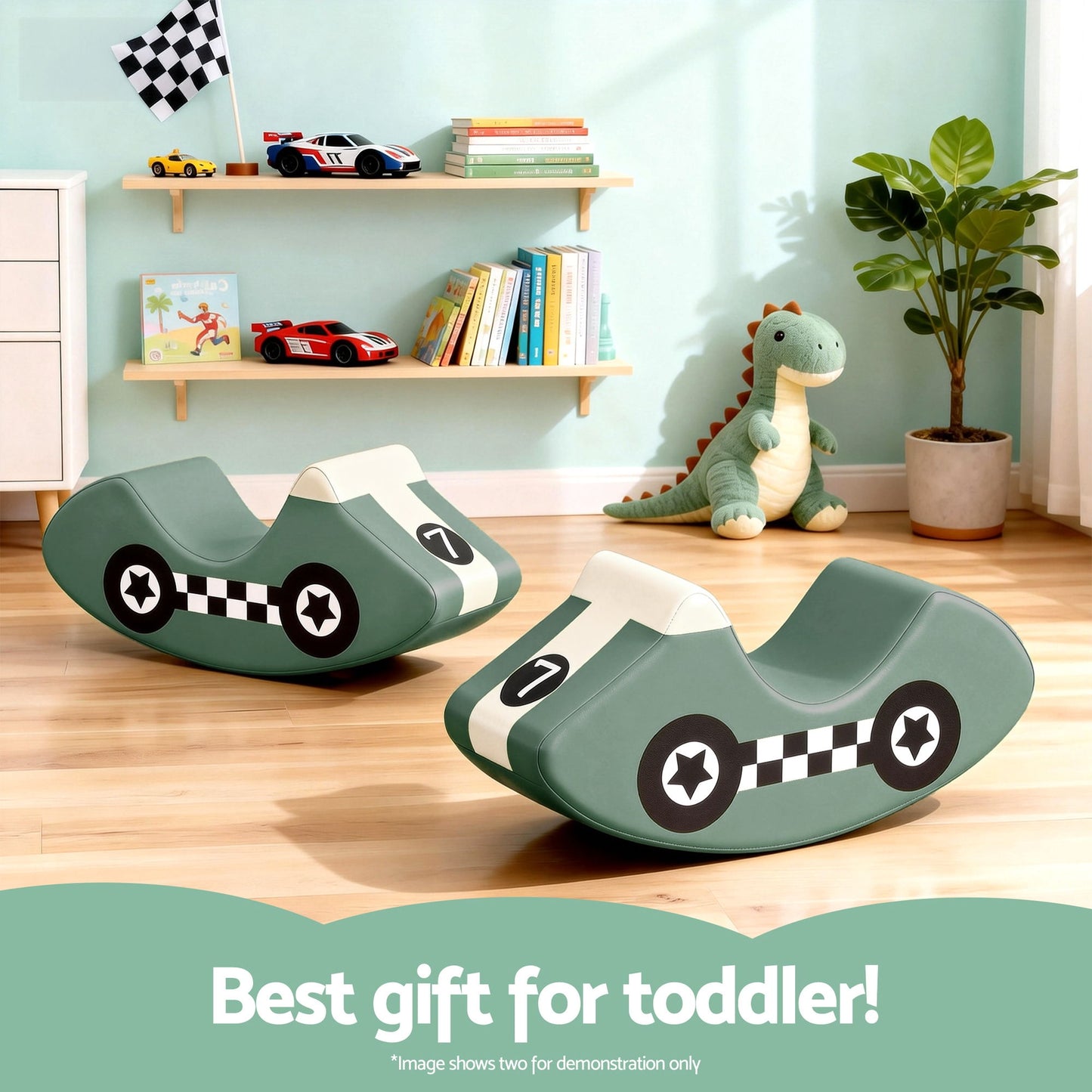 Kids Climbing Blocks Foam Toddler Playset Soft Indoor Climbing Toy Rocker Green