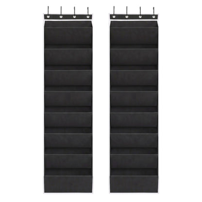 Artiss Over Door Shoe Organiser Storage X2 8-Tier Pantry Hanger Fabric Black