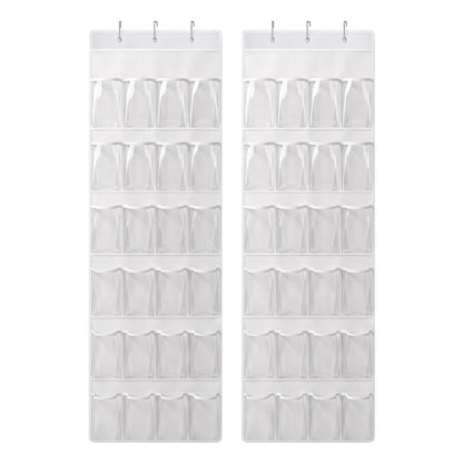 Artiss Over Door Shoe Organiser Storage X2 6-Tier Pantry Hanger 24 Pockets White