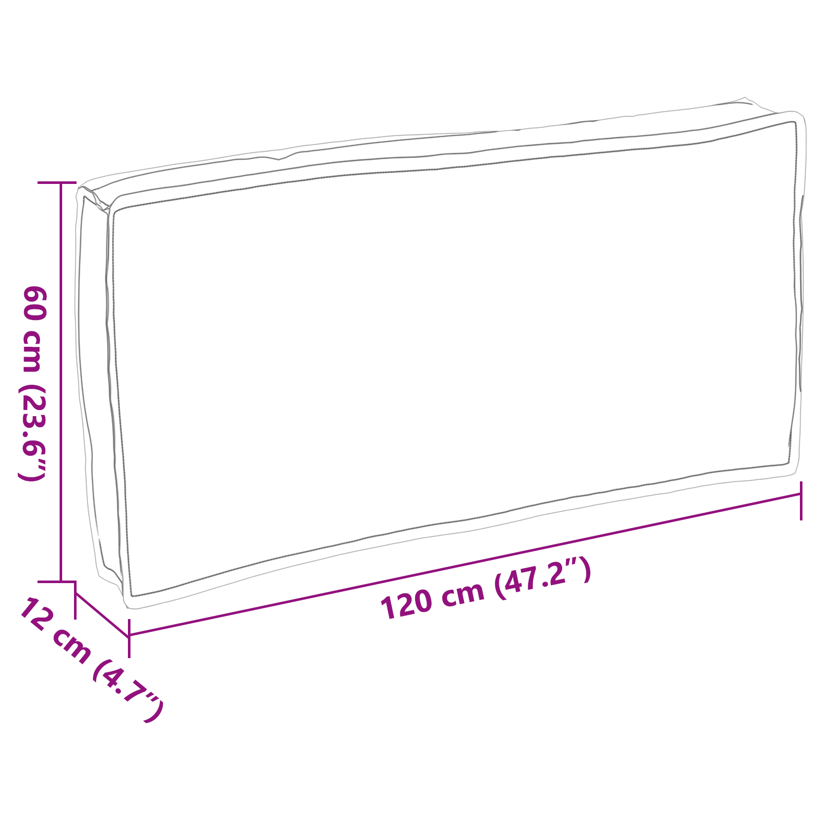 Pallet Cushion For Seat / Backrest 120 X 60 X 12 Cm