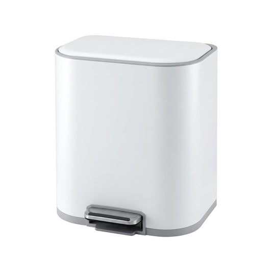 Cefito 20L Trash Bin Steel Pedal Bins Soft Close Kitchen Rubbish Waste Can White