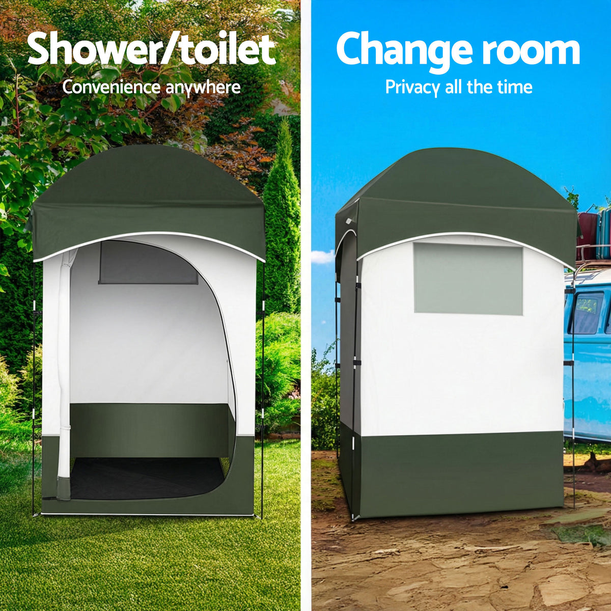 Weisshorn 20L Portable Camping Toilet Shower Tent Changing Room Outdoor Loo Set