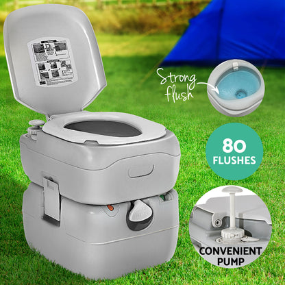 Weisshorn 22L Portable Camping Toilet Shower Tent Changing Room Outdoor Loo Set