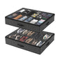 Artiss Under Bed Shoe Storage Containers X2 Box Organiser 12 Pairs Fabric Grey