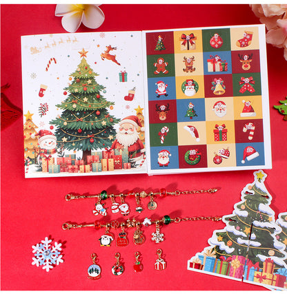 Christmas gift DIY Cartoon Snowman Bracelet Set with Crystal Beads