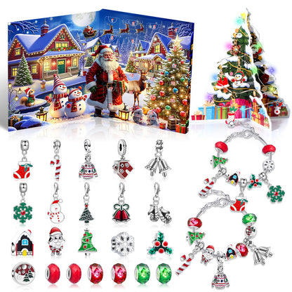 Christmas gift DIY Cartoon Snowman Bracelet Set with Crystal Beads